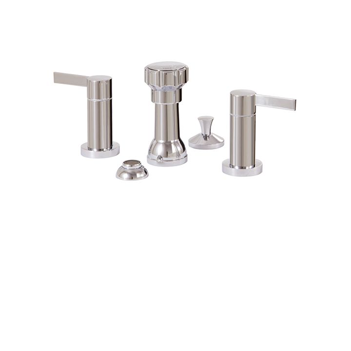 Aquabrass 68026 Blade 4 Hole Bidet Set Brushed Nickel