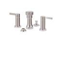 Aquabrass 68026 Blade 4 Hole Bidet Set Brushed Nickel