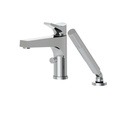 Aquabrass 17074 Metro 2 Piece Deckmount Tub Filler With Handshower Brushed Nickel